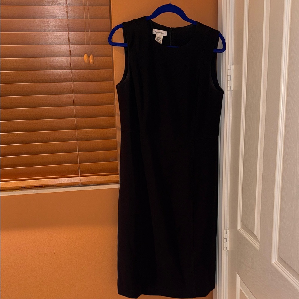 Calvin Klein Classic Black Midi Sheath Dress